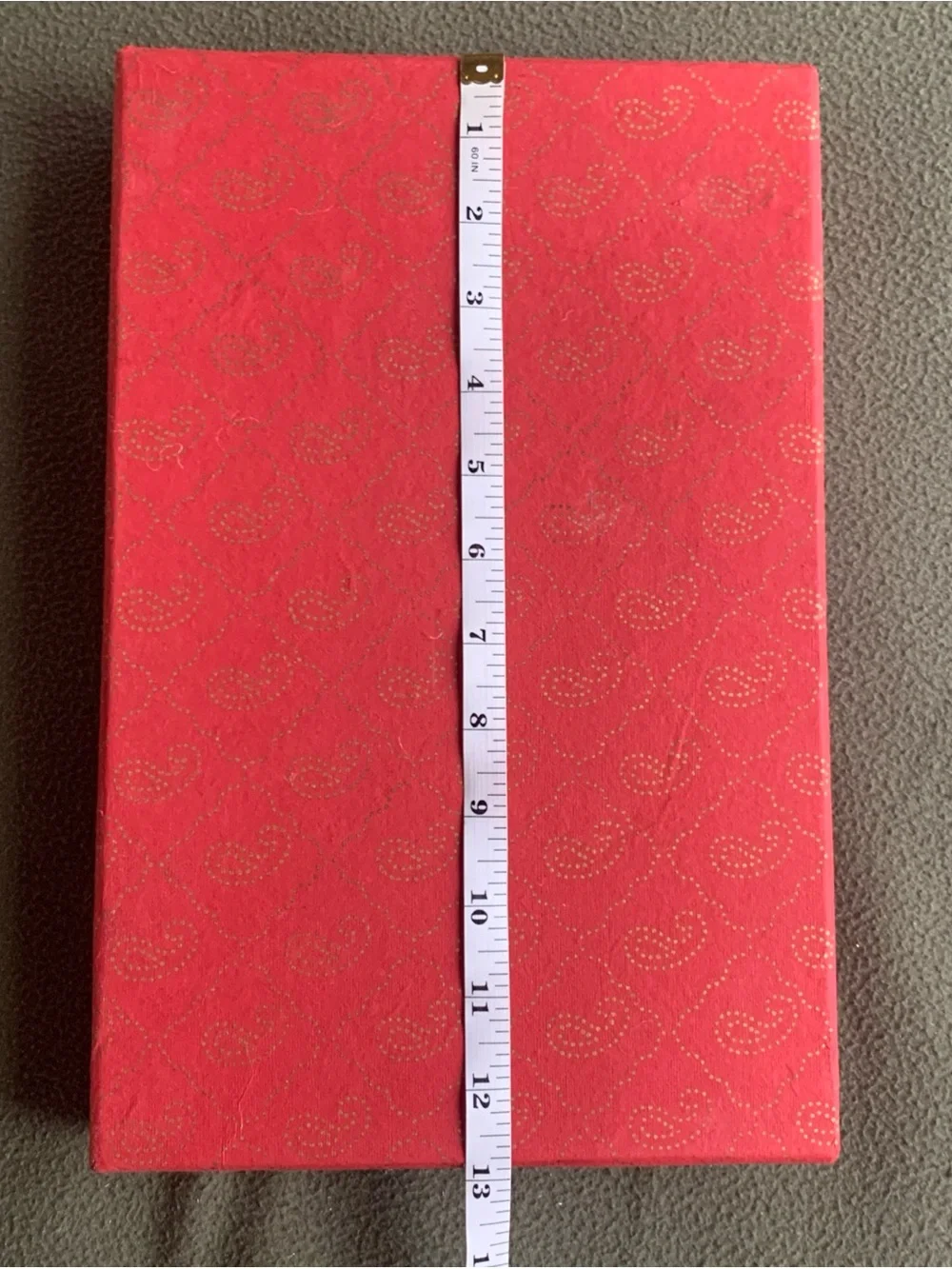 Decorative gift boxes and bag. 4 boxes, 1 bag. Red, gold, cream.